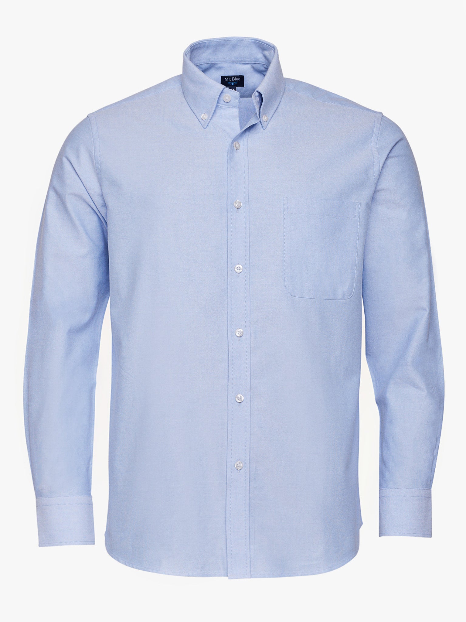 CAMISA ALGODÓN AZUL MANGA LARGA REGULAR FIT MR. AZUL