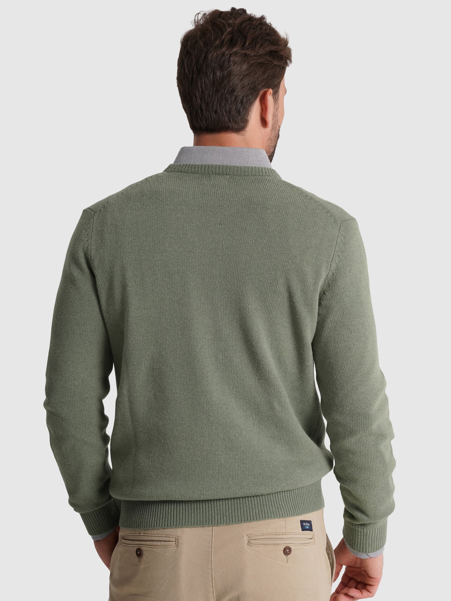 GREEN WOOL PULLOVER LONG SLEEVE REGULAR FIT MR. BLUE