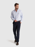 CAMISA FRANELA AZUL MANGA LARGA REGULAR FIT MR. AZUL