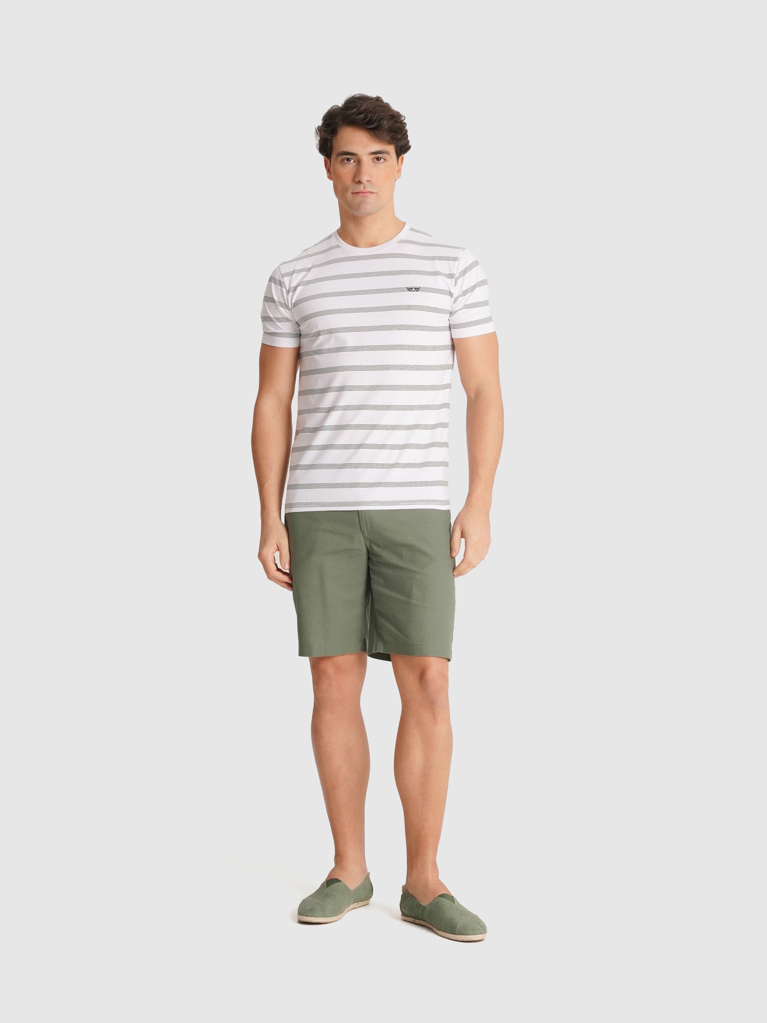 GREEN COTTON T-SHIRT SHORT SLEEVE REGULAR FIT MR. BLUE