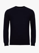 BLUE WOOL PULLOVER WITH REGULAR FIT MR ELBOW PADS. BLUE