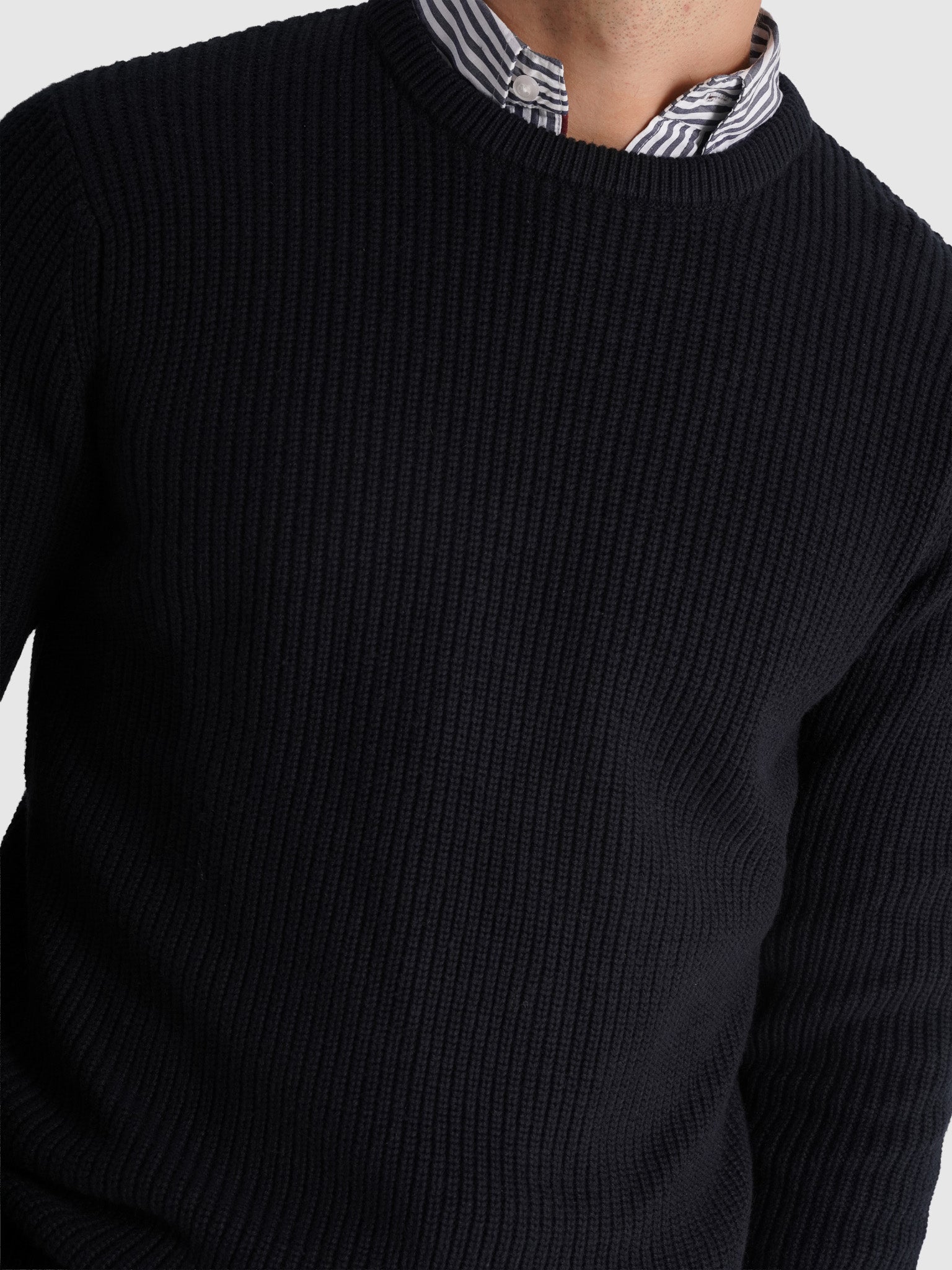 BLUE COTTON PULLOVER LONG SLEEVE REGULAR FIT MR. BLUE