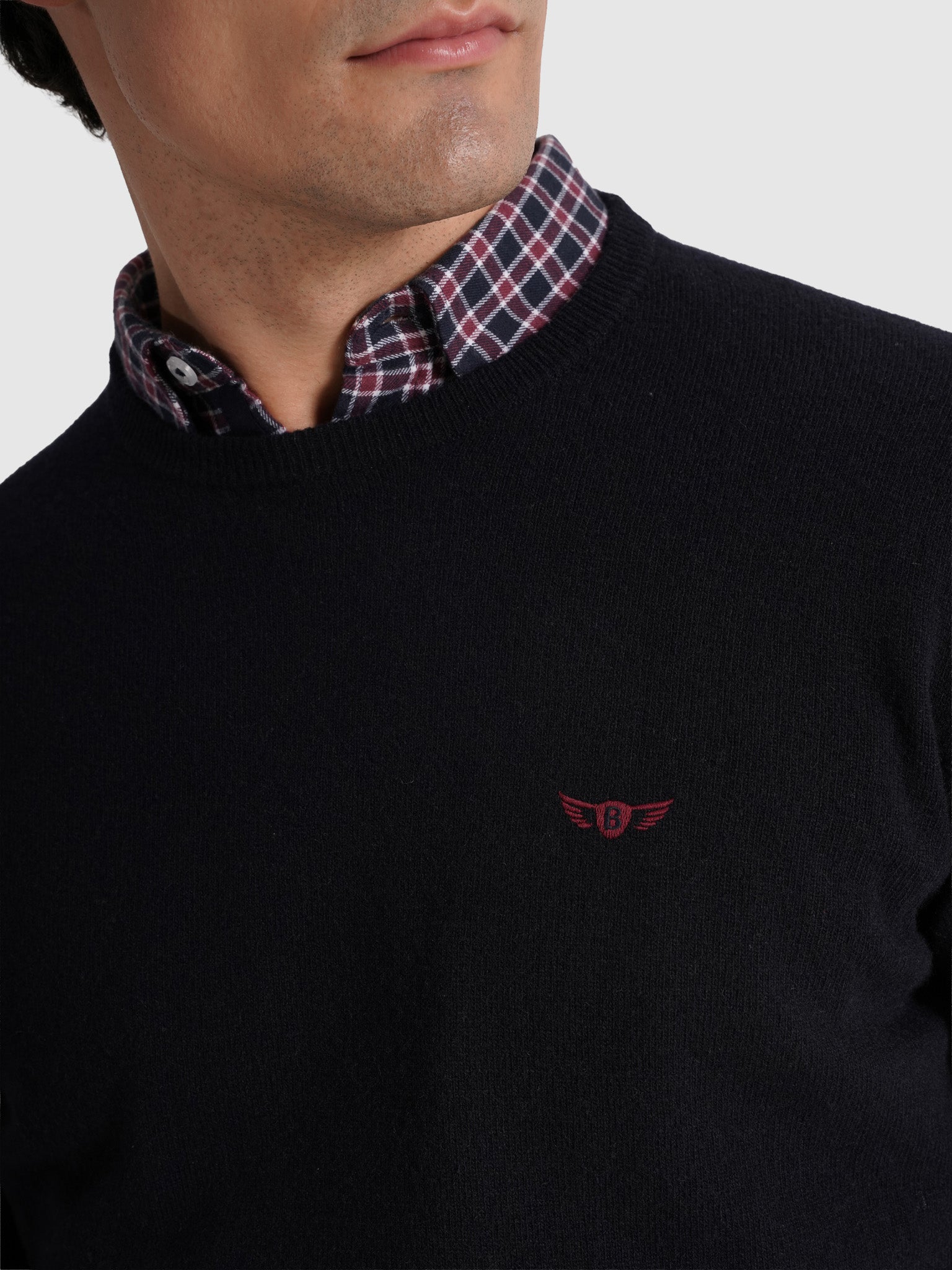 BLUE WOOL PULLOVER LONG SLEEVE REGULAR FIT MR. BLUE