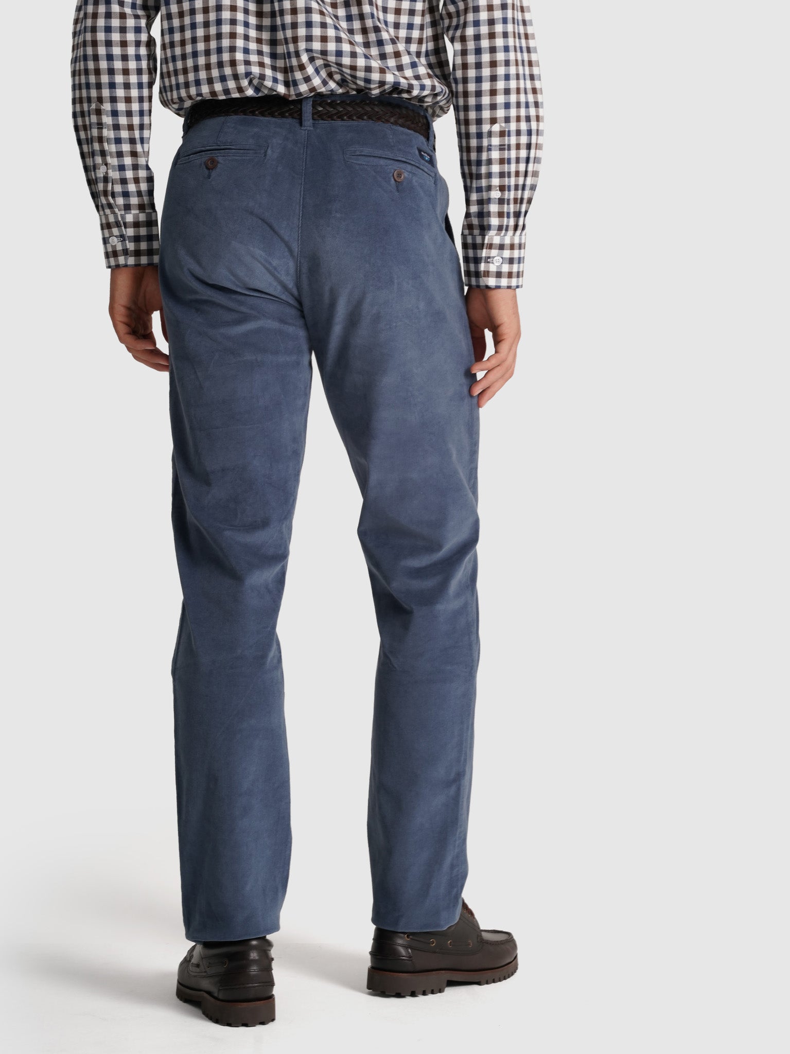 BLUE COTTON TROUSERS CLASSIC FIT MR. BLUE