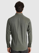 CAMISA ALGODÓN VERDE MANGA LARGA REGULAR FIT MR. AZUL
