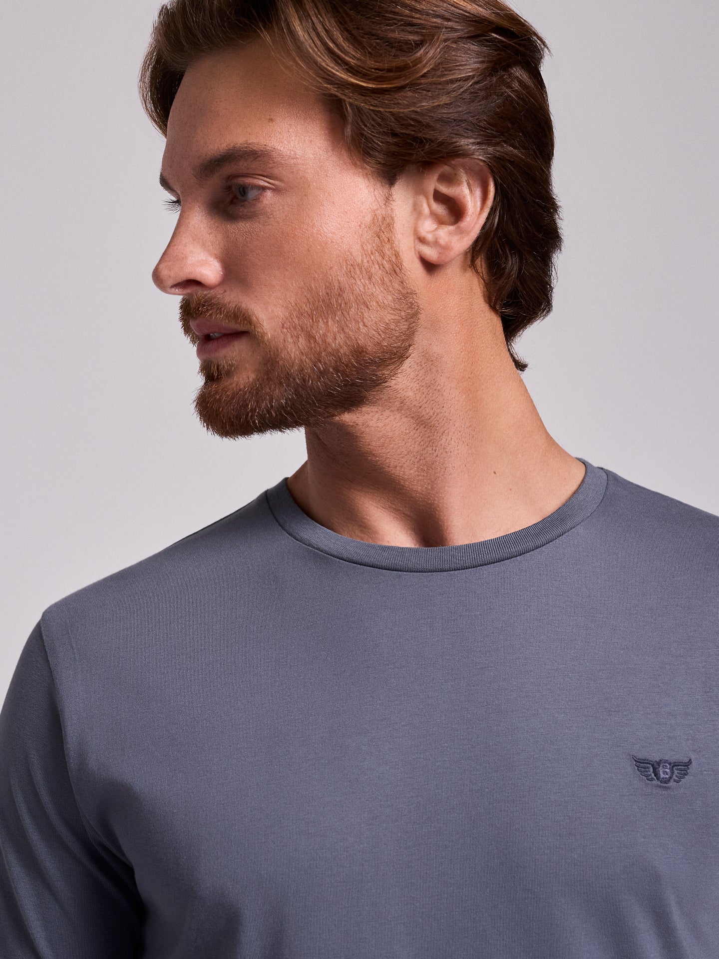 CAMISETA ALGODÓN AZUL MANGA CORTA REGULAR FIT MR. AZUL