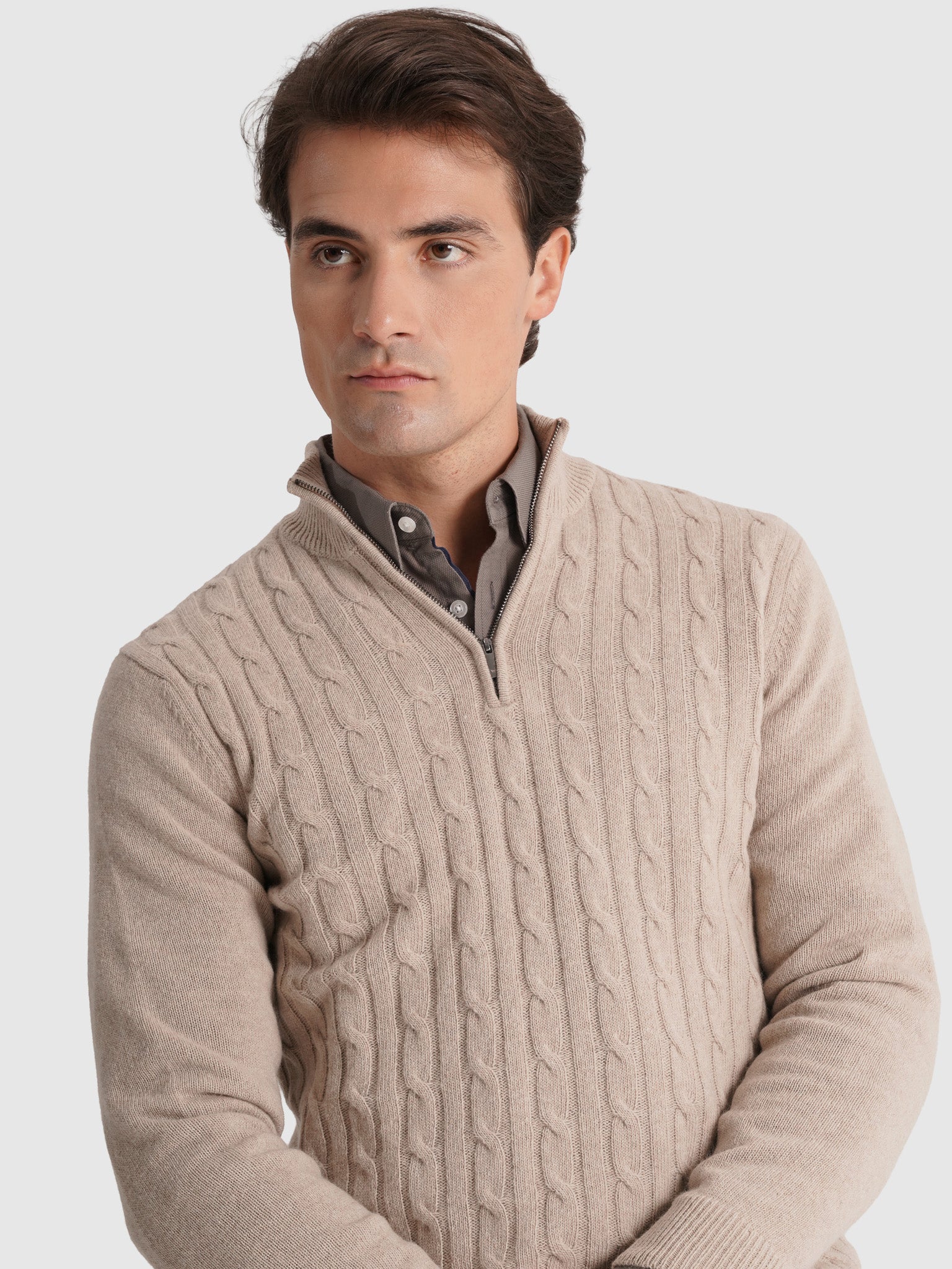 BEIGE WOOL PULLOVER LONG SLEEVE REGULAR FIT MR. BLUE
