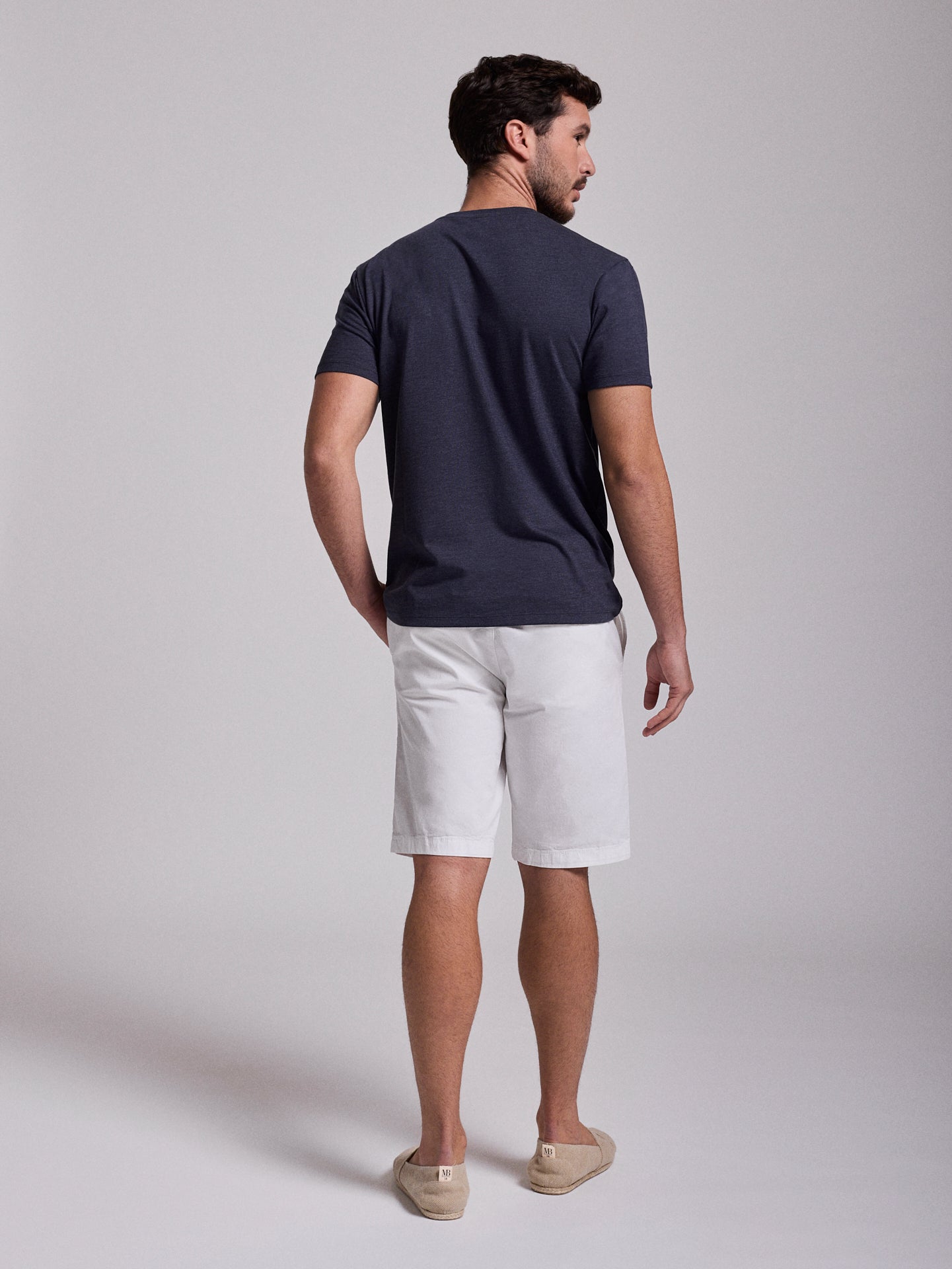 WHITE COTTON BERMUDA REGULAR FIT MR. BLUE