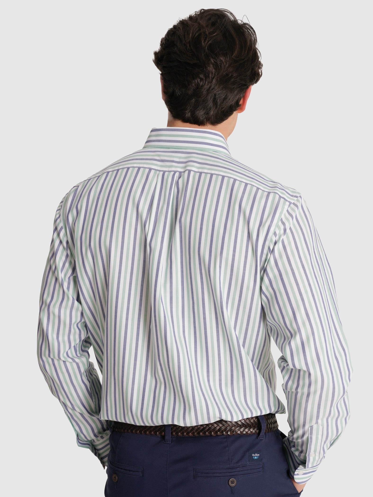 CAMISA ALGODÓN AZUL MANGA LARGA REGULAR FIT MR. AZUL