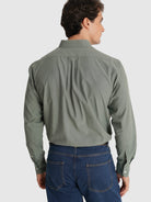 GREEN COTTON SHIRT LONG SLEEVE REGULAR FIT MR. BLUE
