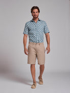 BEIGE LINEN BERMUDA REGULAR FIT MR. BLUE