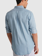CAMISA ALGODÓN AZUL MANGA LARGA REGULAR FIT MR. AZUL