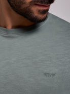CAMISETA ALGODÓN VERDE MANGA CORTA REGULAR FIT MR. AZUL