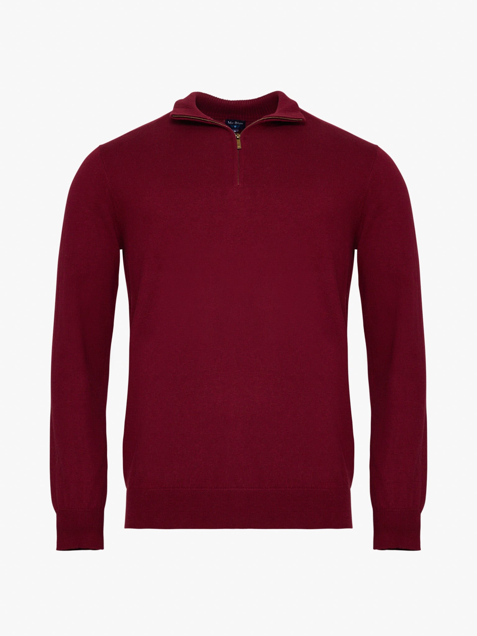 JERSEY DE CASHMERE BURDEOS CON CODERAS MR REGULAR FIT. AZUL