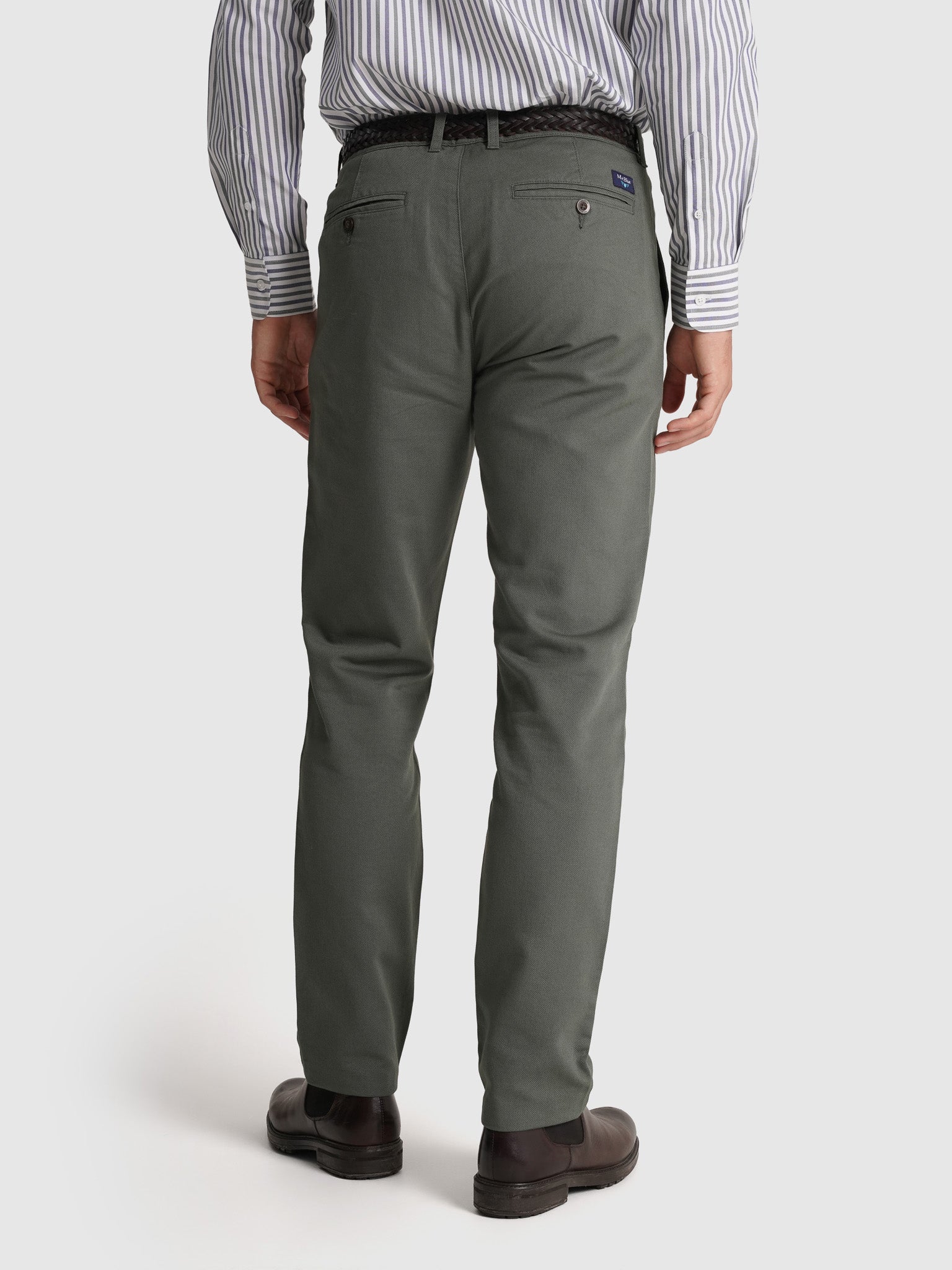 PANTALÓN ALGODÓN VERDE REGULAR FIT MR. AZUL