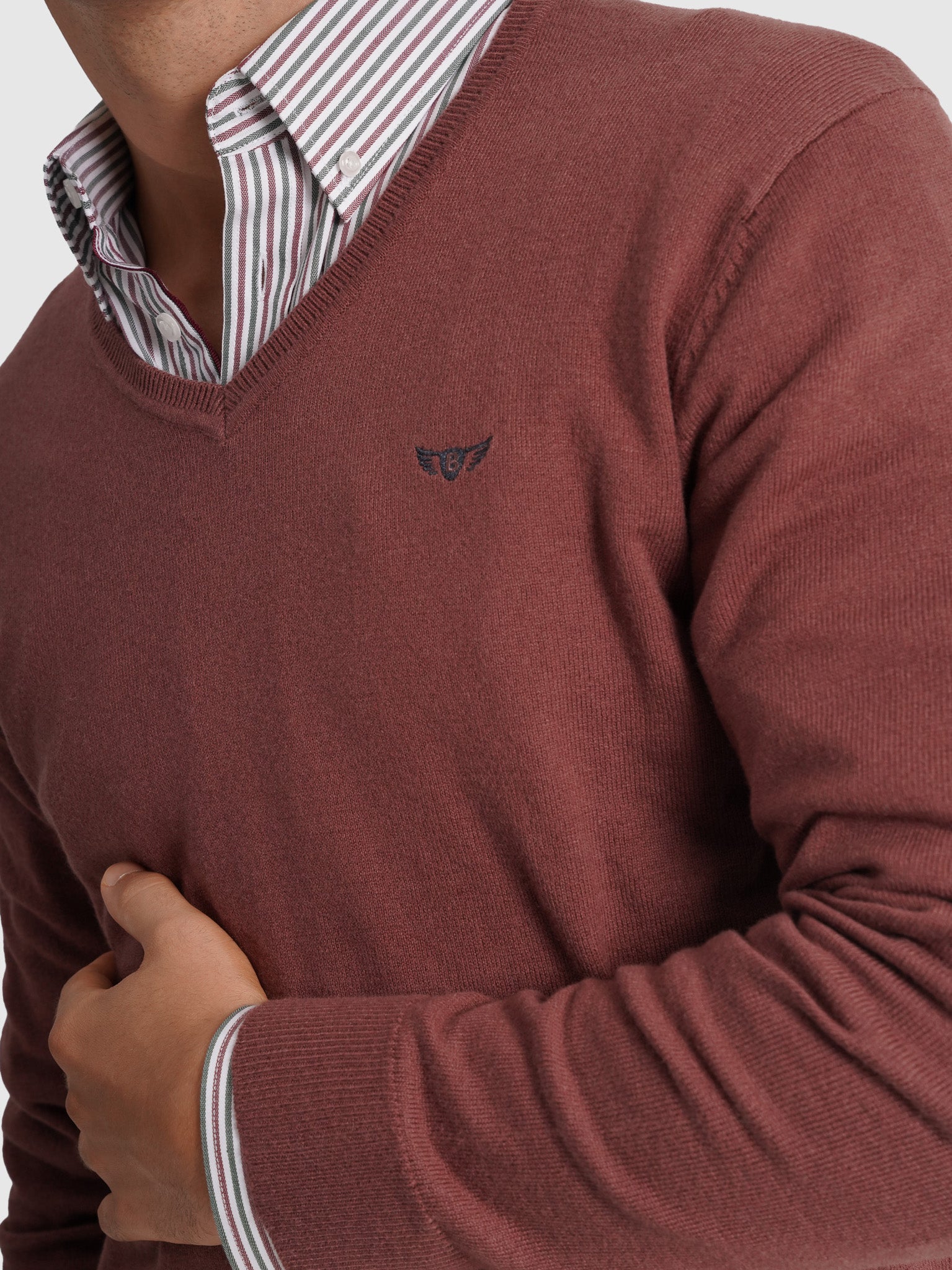 JERSEY DE LANA ROJO MANGA LARGA REGULAR FIT MR. AZUL