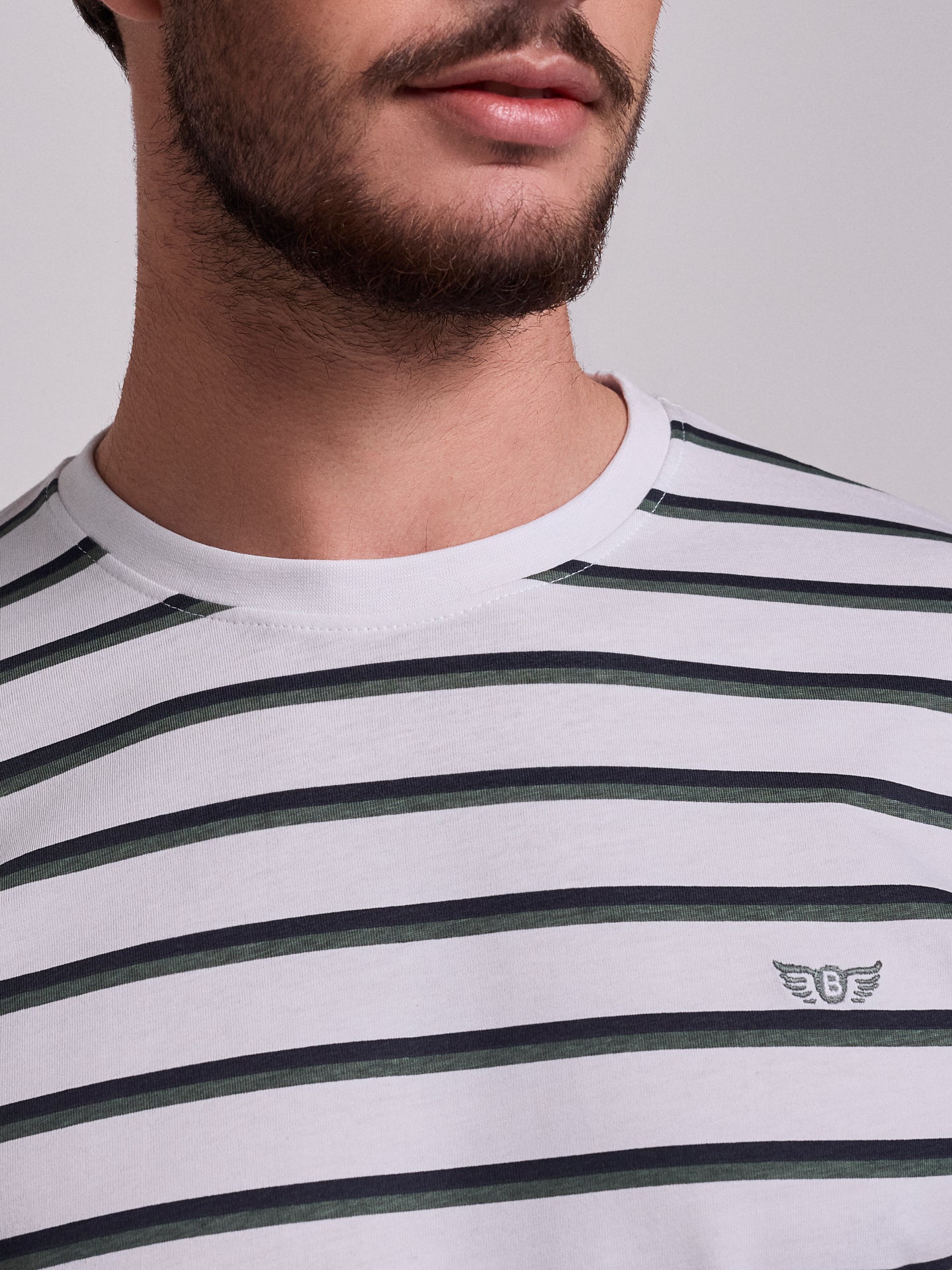 CAMISETA DE ALGODÓN BLANCA MANGA CORTA REGULAR FIT MR. AZUL