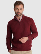 BORDEAUX WOOL PULLOVER WITH REGULAR FIT MR ELBOW PADS. BLUE