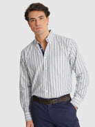 CAMISA ALGODÓN AZUL MANGA LARGA REGULAR FIT MR. AZUL