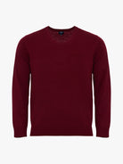 RED WOOL PULLOVER WITH REGULAR FIT MR ELBOW PADS. BLUE