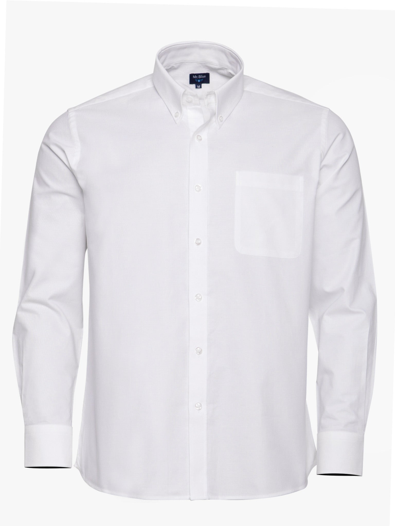 CAMISA ALGODÓN BLANCA MANGA LARGA REGULAR FIT MR. AZUL