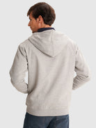 SUDADERA GRIS CON CAPUCHA REGULAR FIT MR. AZUL