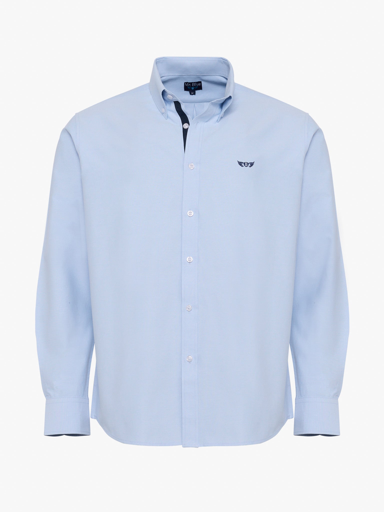 CAMISA ALGODÓN AZUL MANGA LARGA REGULAR FIT MR. AZUL
