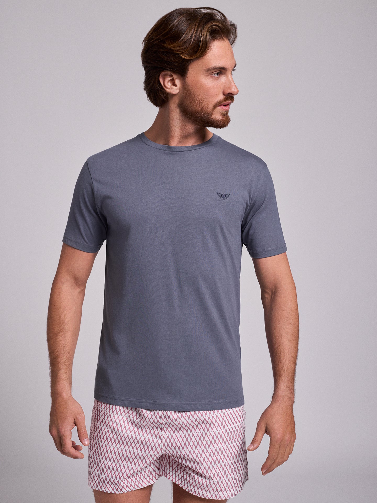 CAMISETA ALGODÓN AZUL MANGA CORTA REGULAR FIT MR. AZUL