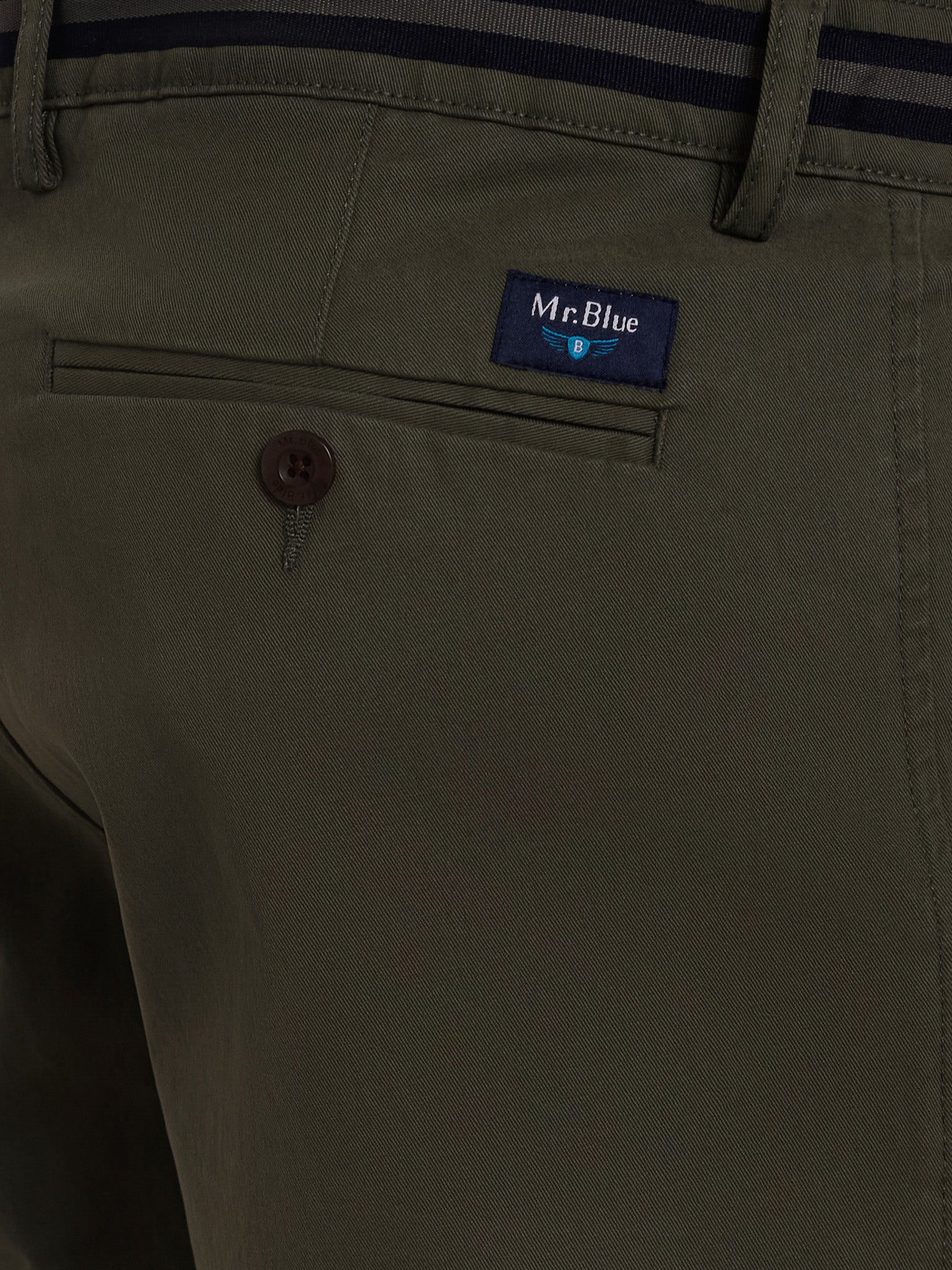 PANTALÓN ALGODÓN VERDE REGULAR FIT MR. AZUL