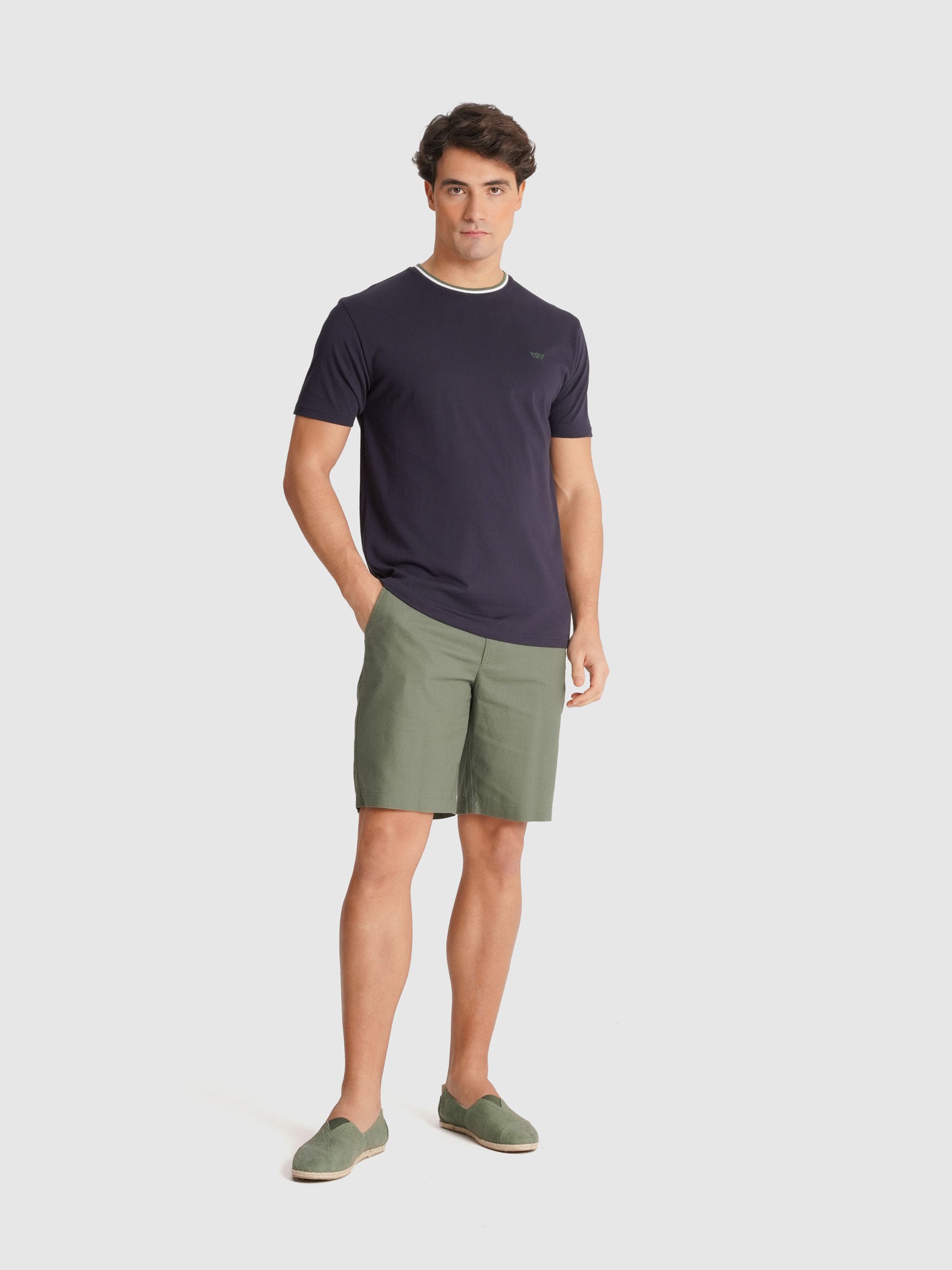BLUE COTTON T-SHIRT SHORT SLEEVE REGULAR FIT MR. BLUE