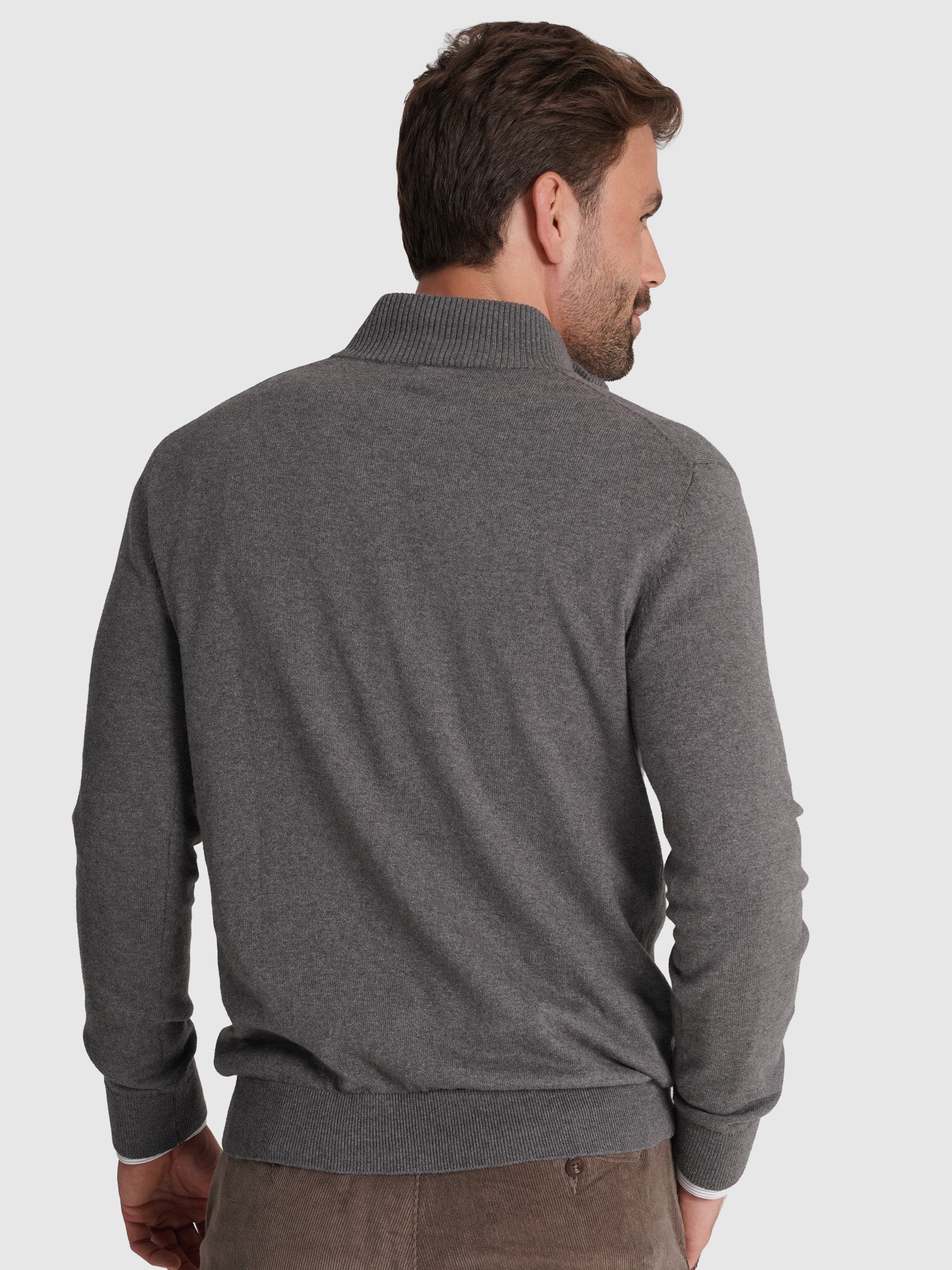 GRAY CASHMERE PULLOVER LONG SLEEVE REGULAR FIT MR. BLUE