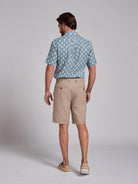 BEIGE LINEN BERMUDA REGULAR FIT MR. BLUE