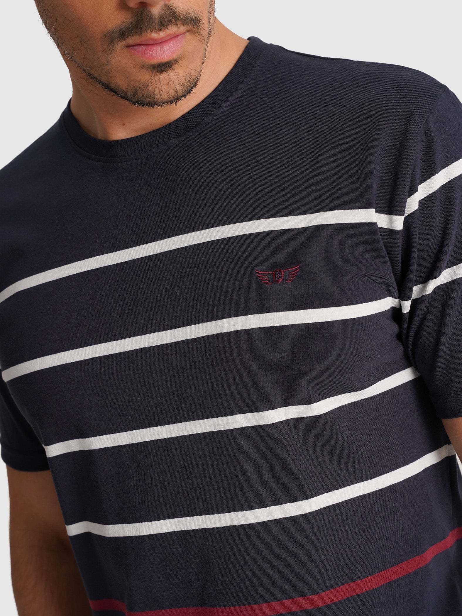BLUE COTTON T-SHIRT SHORT SLEEVE REGULAR FIT MR. BLUE