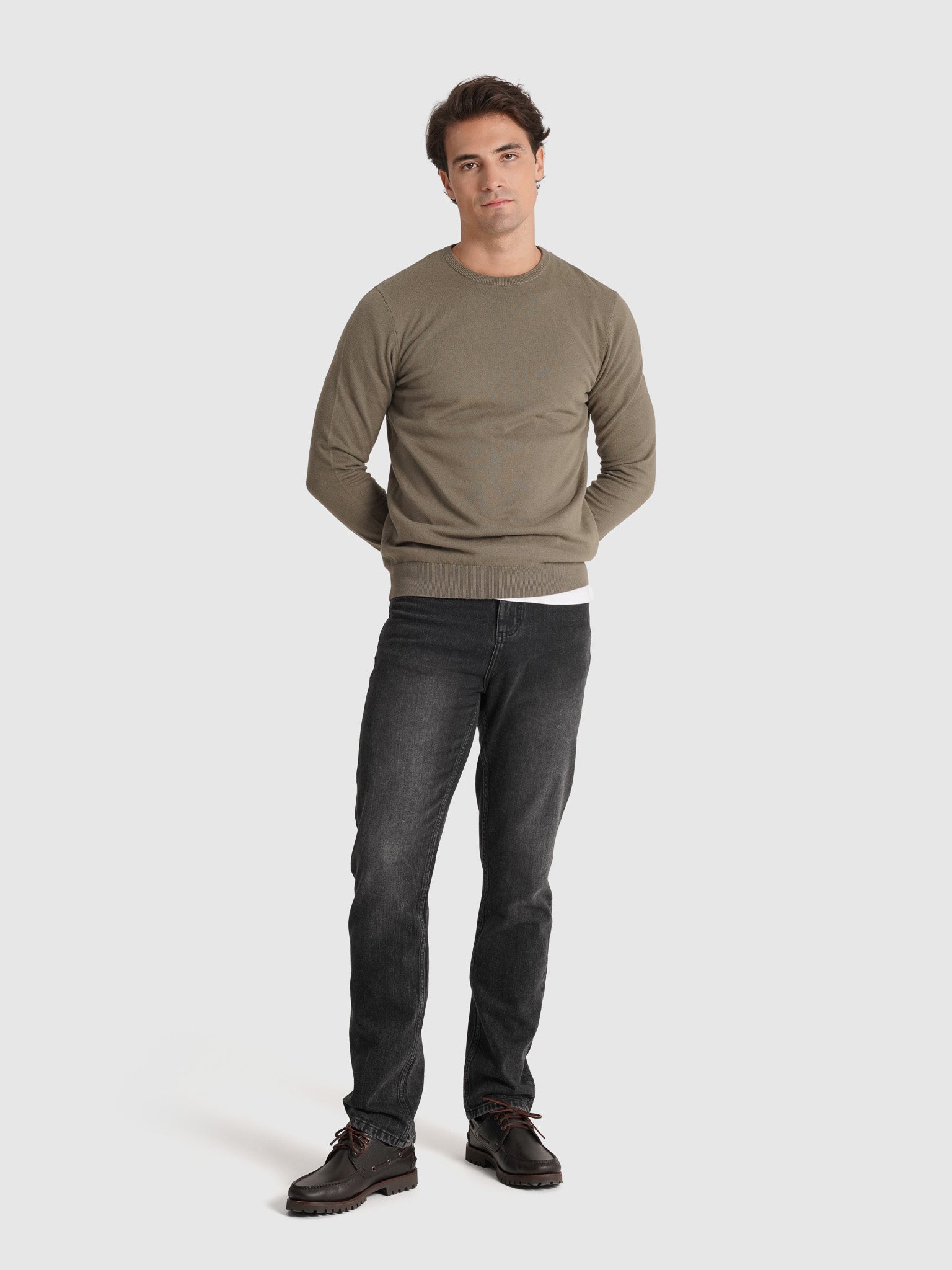 JERSEY DE CASHMERE VERDE MANGA LARGA REGULAR FIT MR. AZUL