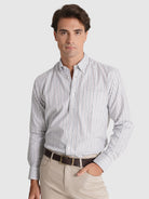 CAMISA ALGODÓN AZUL MANGA LARGA REGULAR FIT MR. AZUL