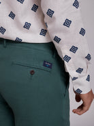 GREEN LINEN BERMUDA REGULAR FIT MR. BLUE