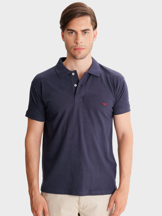 POLO AZUL MANGA CORTA REGULAR FIT MR. AZUL