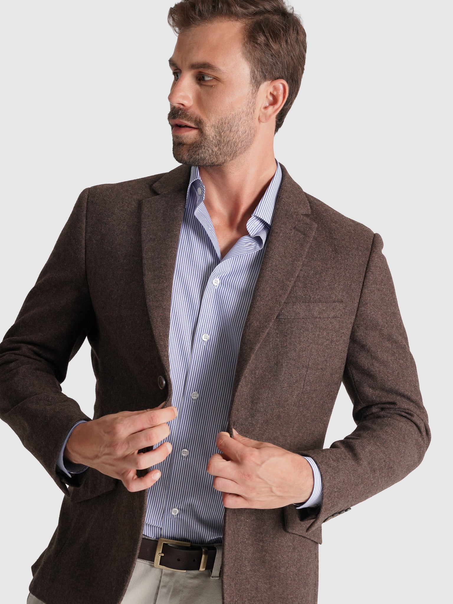 AMERICANA REGULAR FIT MARRÓN MR. AZUL