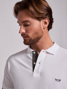 POLO BLANCO MANGA CORTA REGULAR FIT MR. AZUL