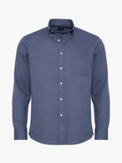 CAMISA ALGODÓN AZUL MANGA LARGA REGULAR FIT MR. AZUL
