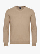 BEIGE THIN PULLOVER WITH REGULAR FIT MR ELBOW PADS. BLUE
