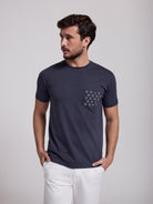 CAMISETA ALGODÓN AZUL MANGA CORTA REGULAR FIT MR. AZUL