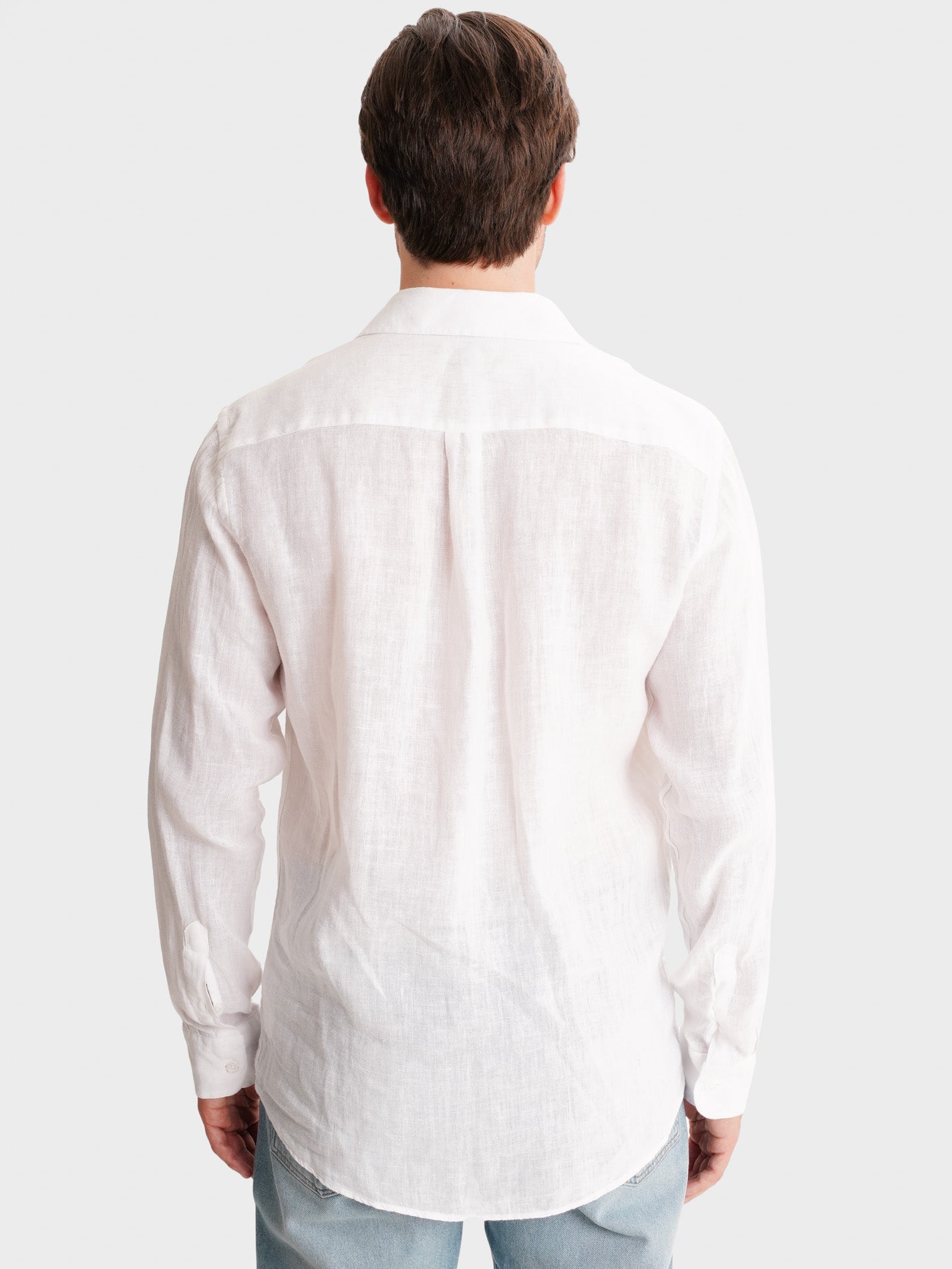 CAMISA LINO BLANCO MANGA LARGA SASTRERÍA MARK BELLUCCI
