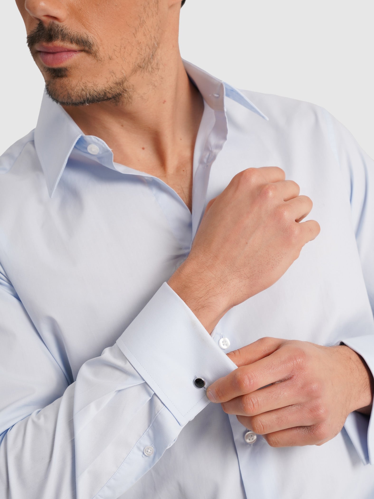 LONG SLEEVE BLUE POPPLINE SHIRT CLASSIC FIT MR. BLUE