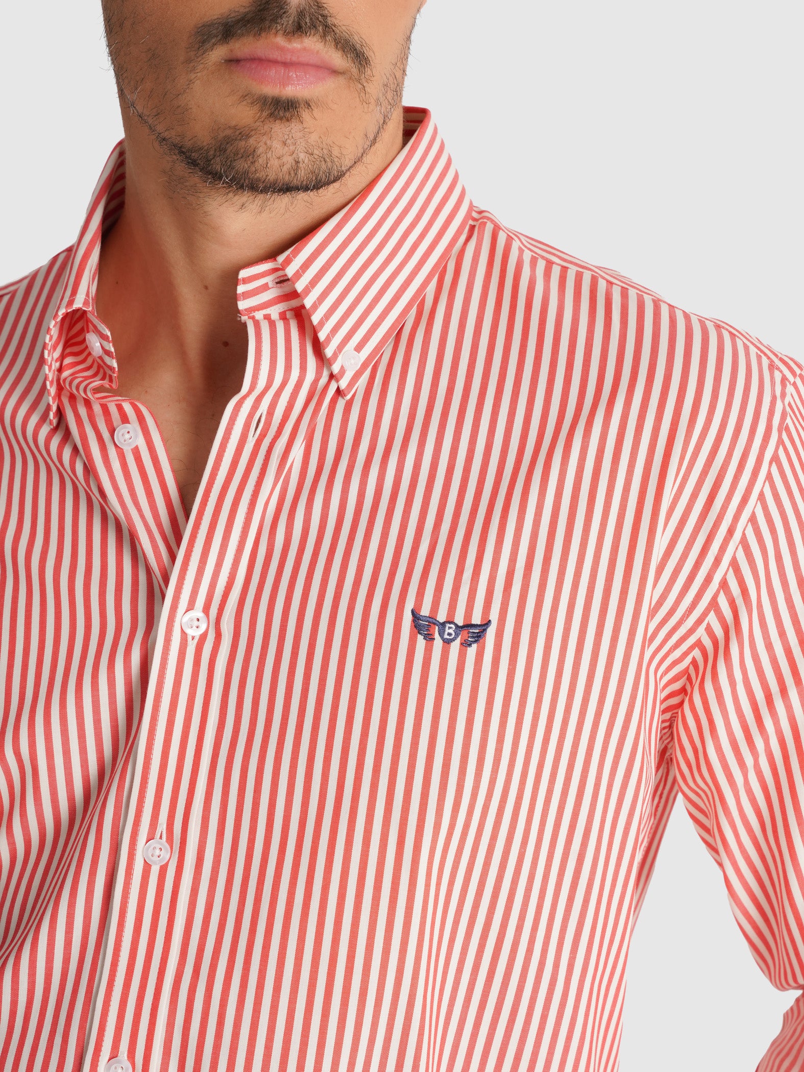 CAMISA MR ROJA MANGA LARGA REGULAR FIT. AZUL