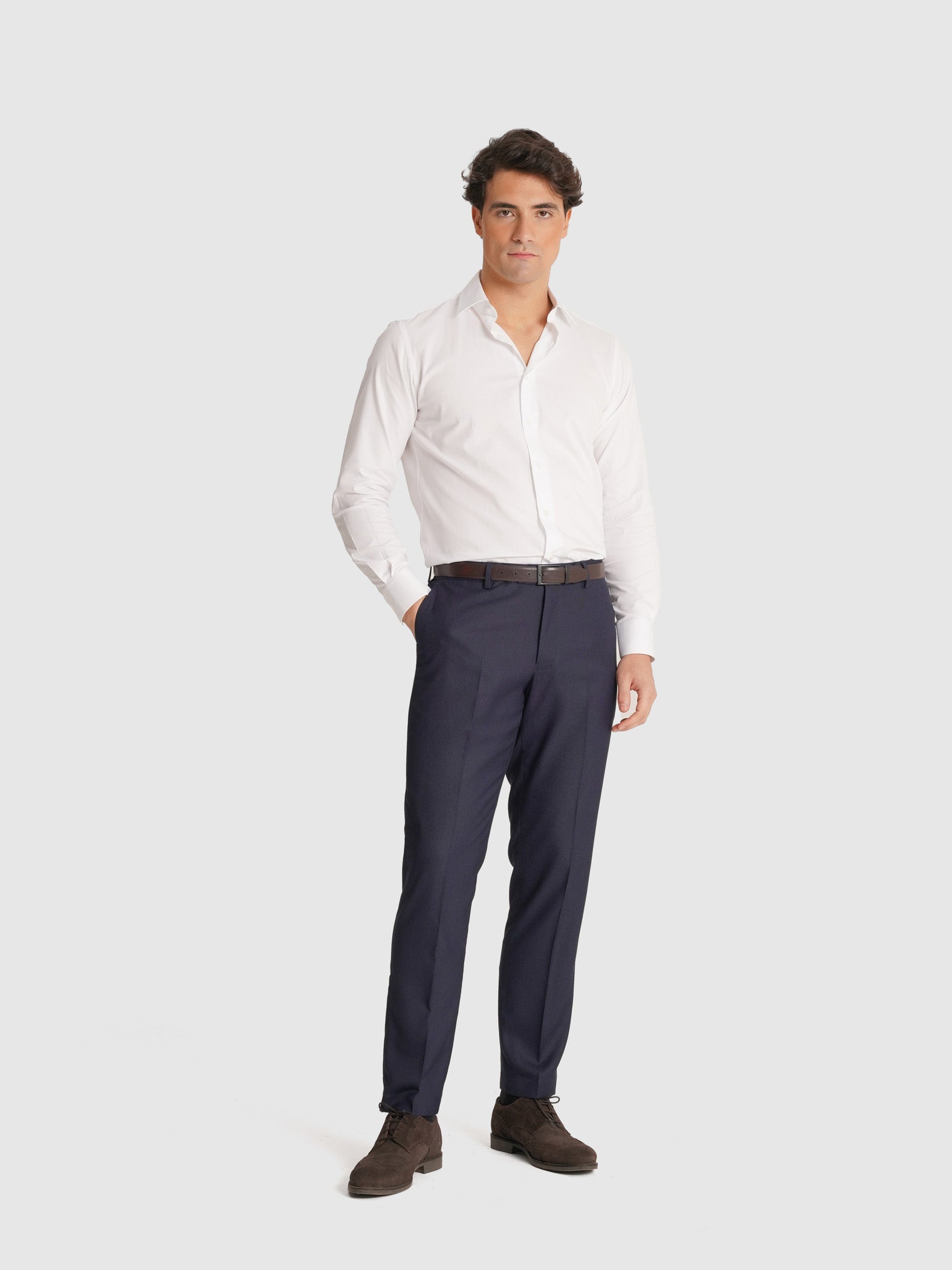 CAMISA SARGA BLANCA MANGA LARGA CLASSIC FIT MR. AZUL