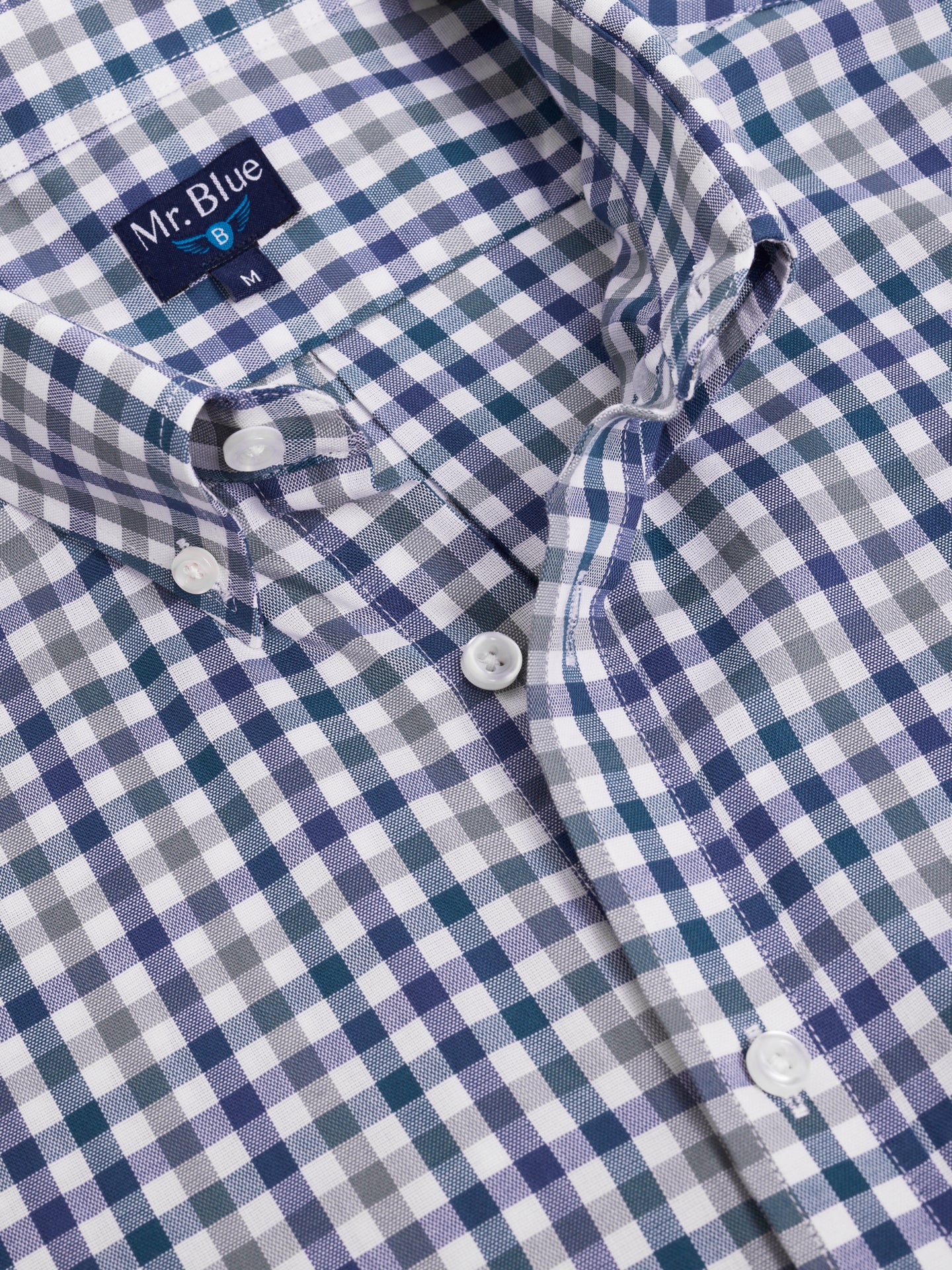 CAMISA ALGODÓN VERDE MANGA CORTA REGULAR FIT MR. AZUL