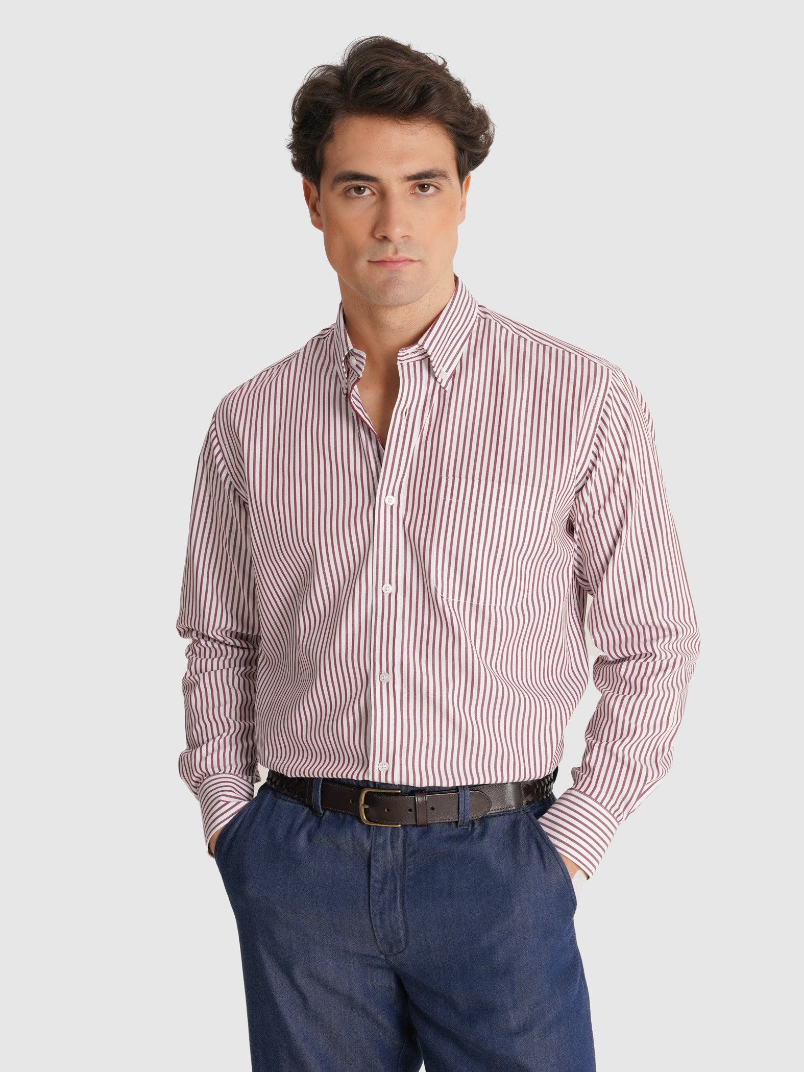 RED OXFORD SHIRT LONG SLEEVE REGULAR FIT MR. BLUE