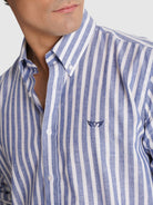 CAMISA MR AZUL MANGA LARGA REGULAR FIT. AZUL