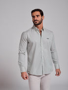 CAMISA ALGODÓN VERDE MANGA LARGA REGULAR FIT MR. AZUL